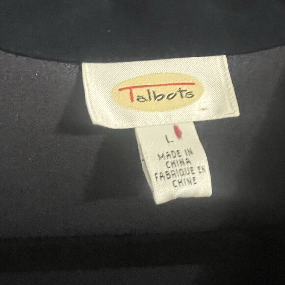 Talbots Shirt Jacket Size L Navy Blue Shacket Thick Minimalist Grunge Cabin Top - Picture 3 of 6